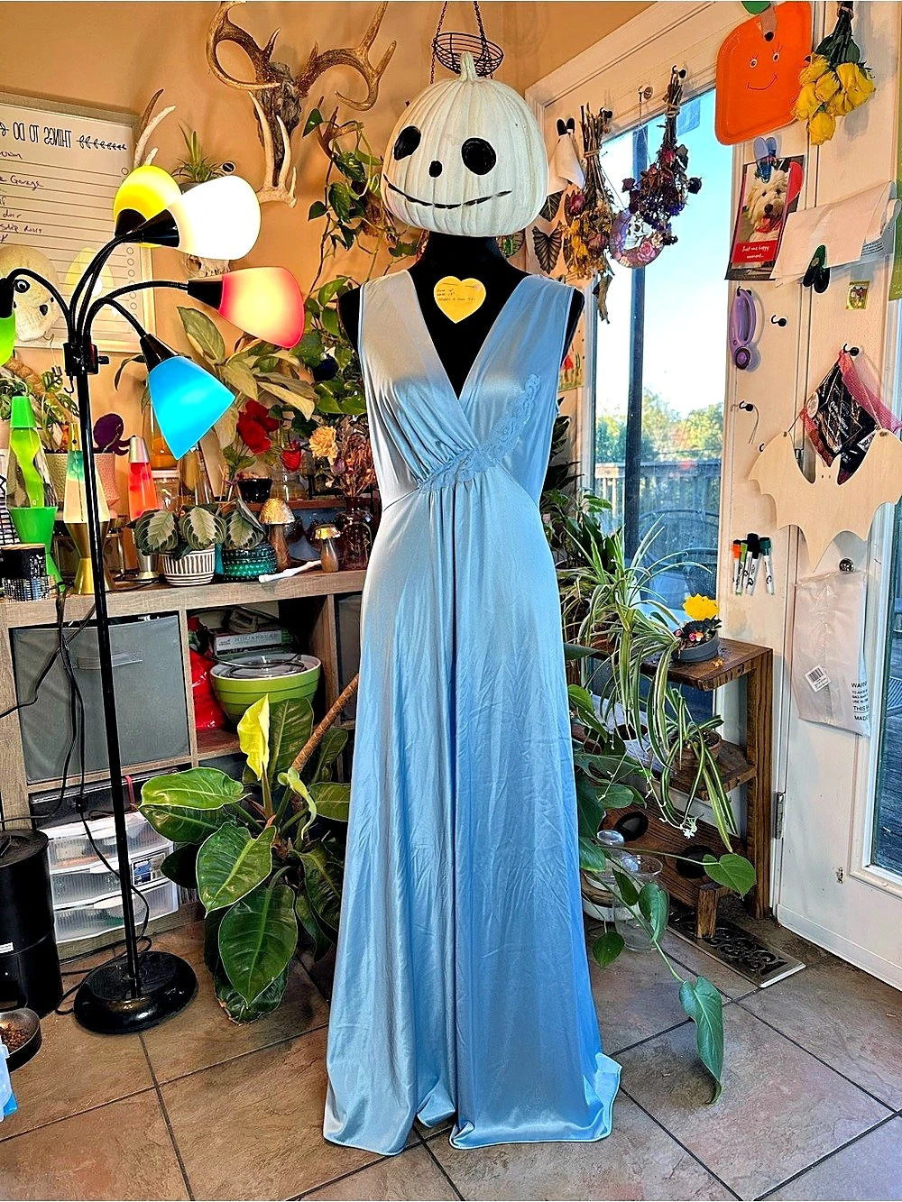 Vanity Fair Blue Night Dress Gown Size medium